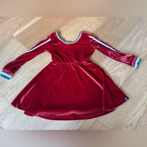 Rags girls red and green velvet dress girls 3/4